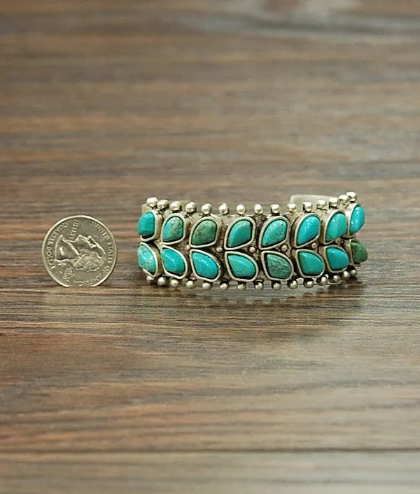 Natural Turquoise "c" Cuff Bracelet