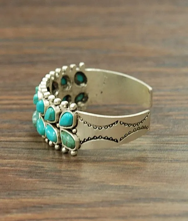Natural Turquoise "c" Cuff Bracelet