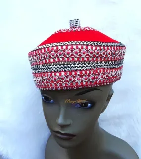 New Elegant African Igbo traditional Wedding Cap For Chief Titled Men