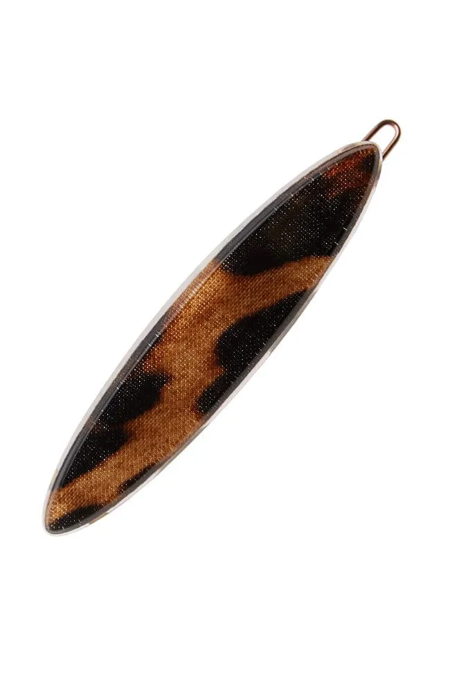 Oblong Tige Boule Barrette - Luxe Leopard