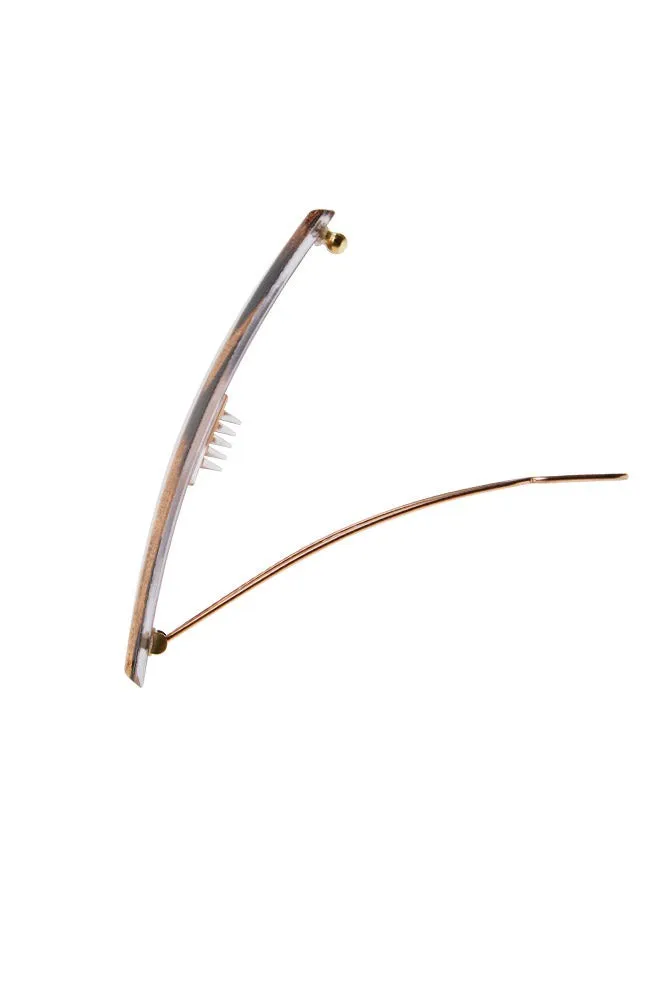 Oblong Tige Boule Barrette - Luxe Leopard