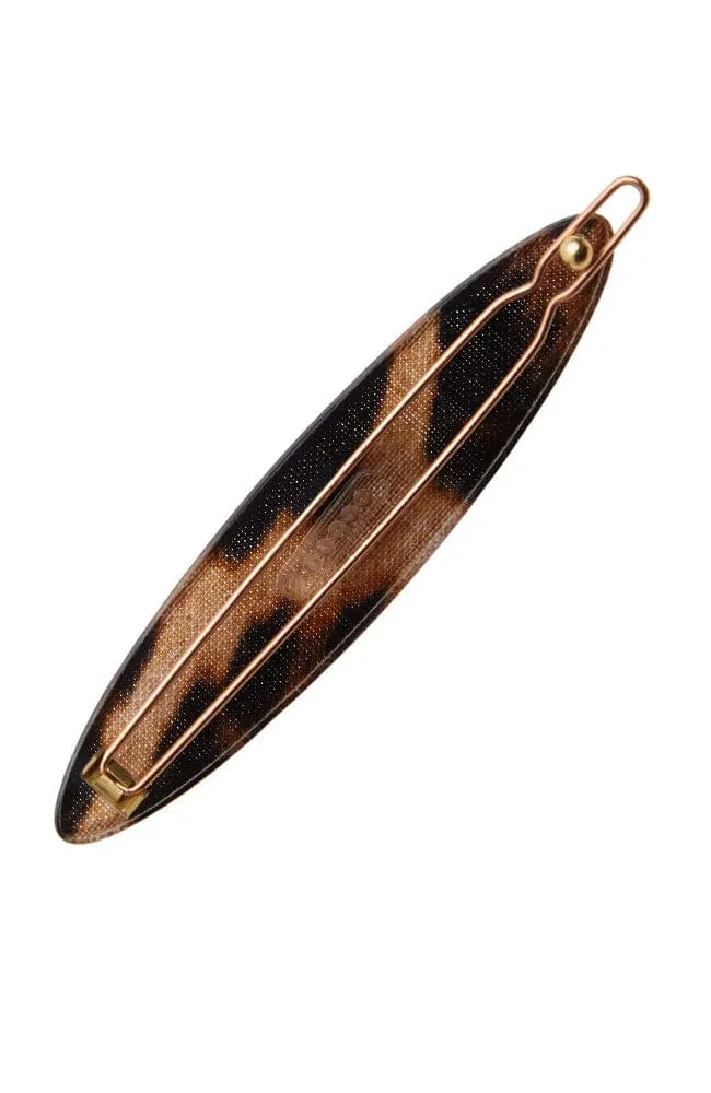 Oblong Tige Boule Barrette - Luxe Leopard