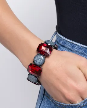 Open Door Jewelry - Cloudy Conversation - Red Bracelet - Paparazzi Accessories