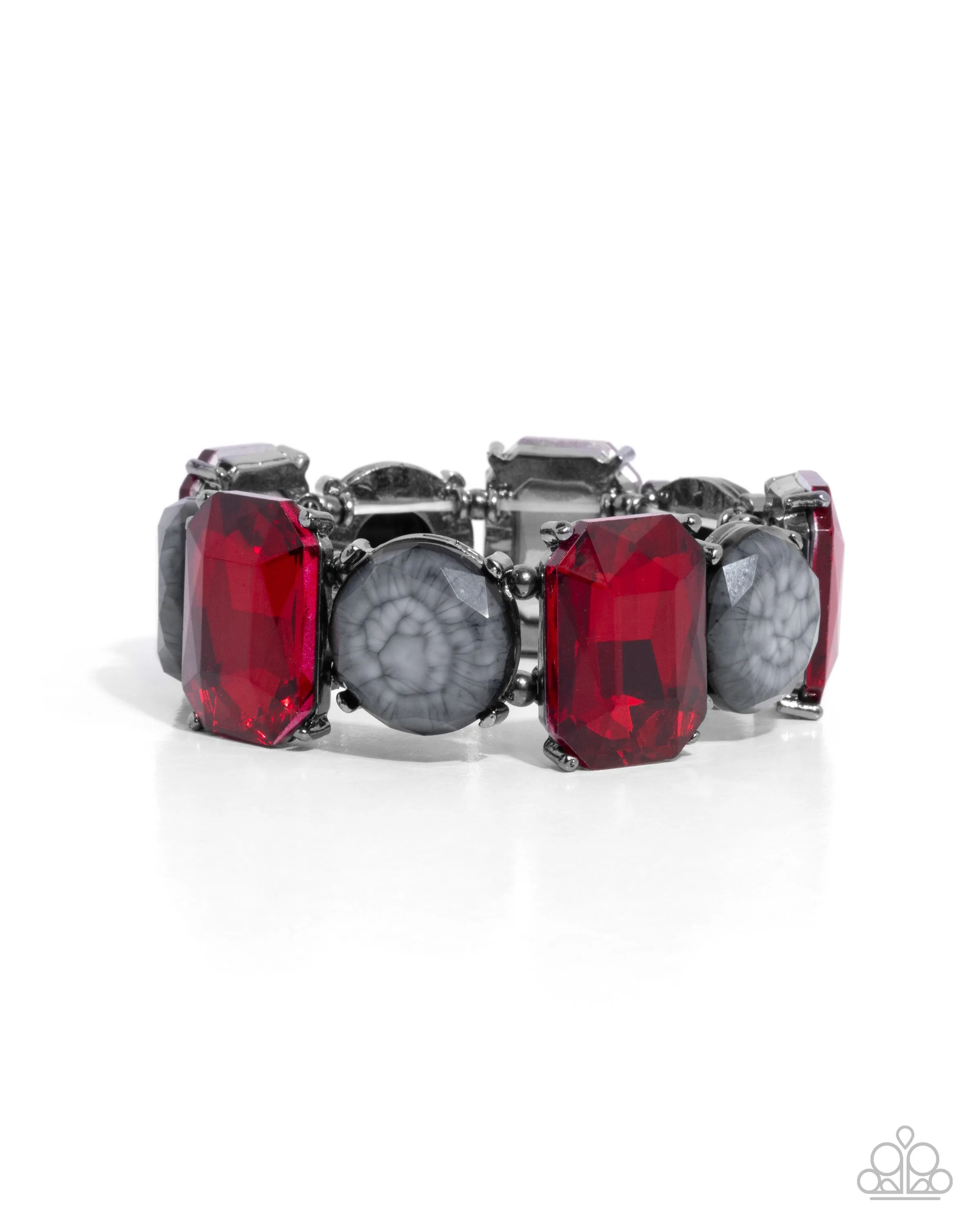 Open Door Jewelry - Cloudy Conversation - Red Bracelet - Paparazzi Accessories