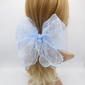 organza hair bow, dot hair bow ,oversized hair bows for girls