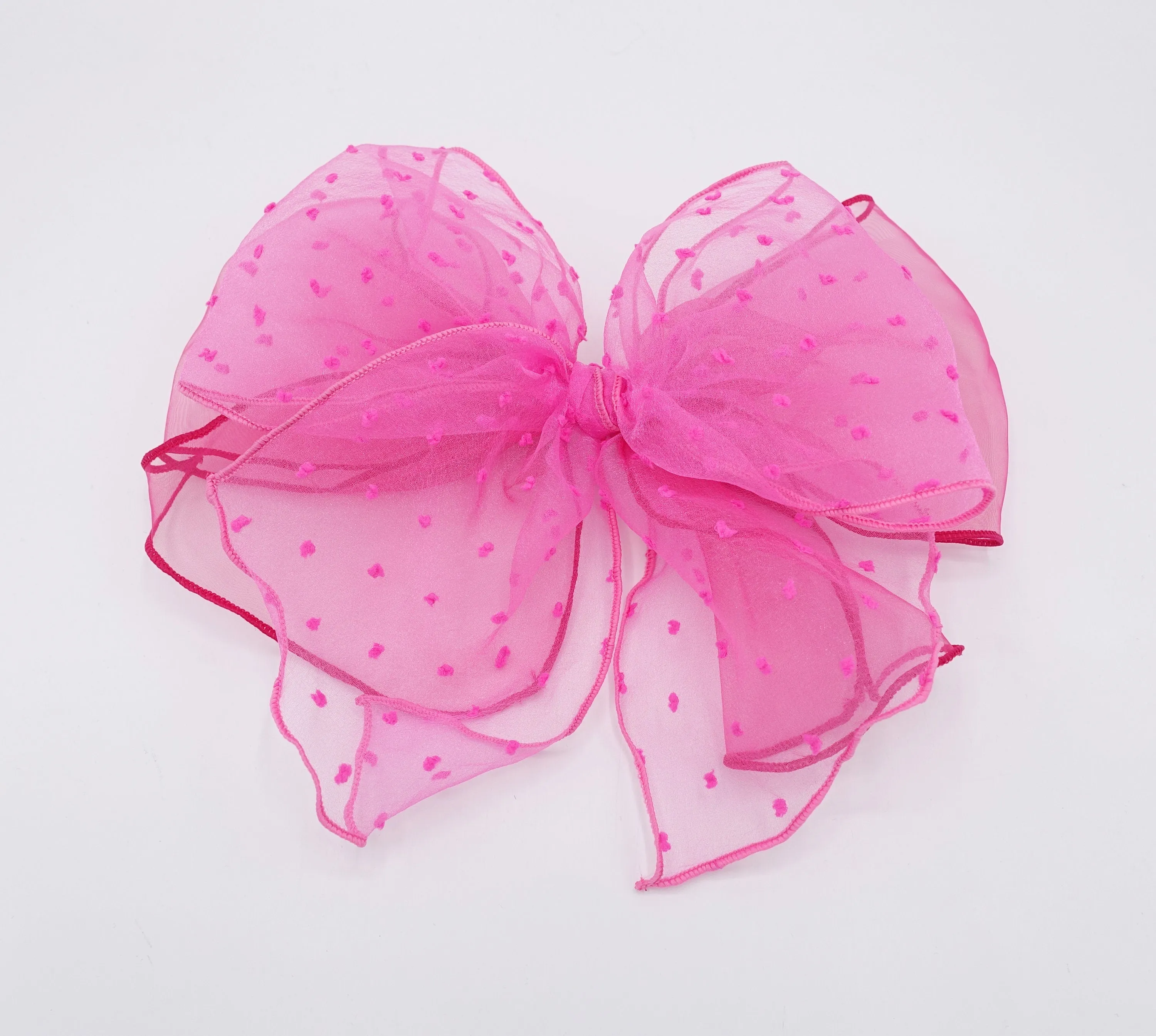 organza hair bow, dot hair bow ,oversized hair bows for girls