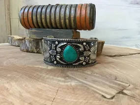 Oval Turquoise Cuff Bracelet