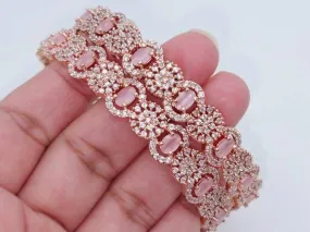 Pair of Rose Gold Bangles - Pink