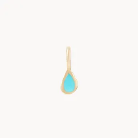 pear turquoise december mood birthstone charm - 10k yellow gold, turquoise