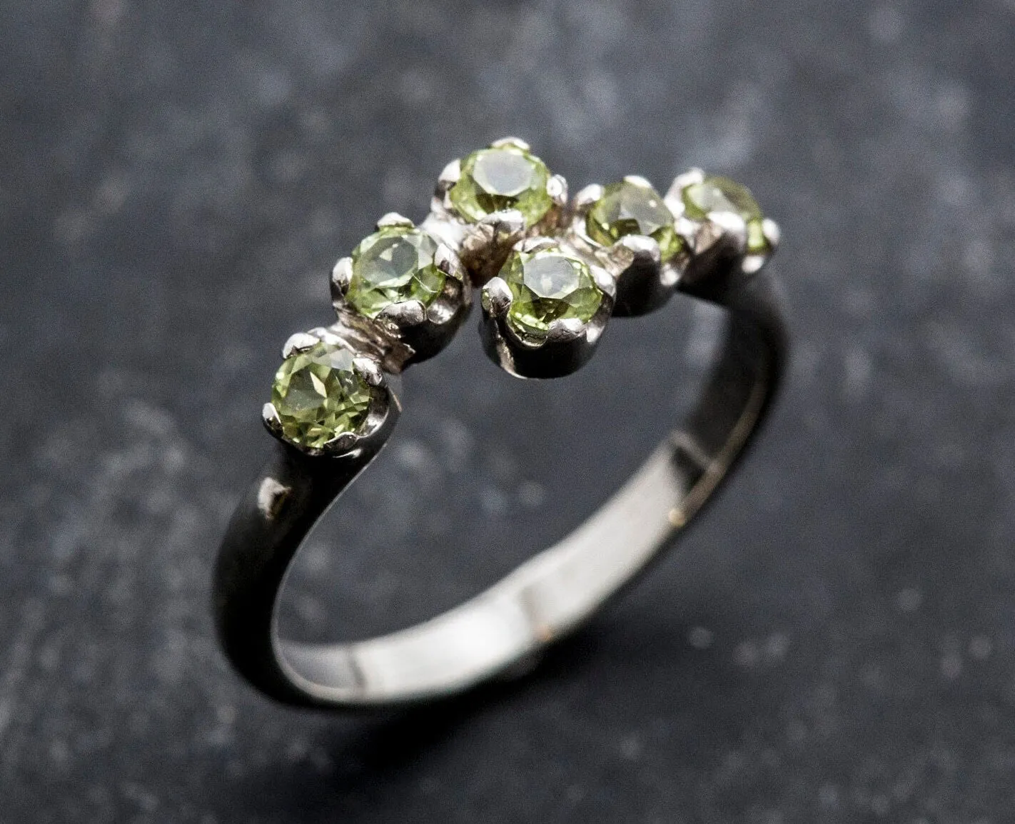 Peridot Ring - Green Dainty Ring - Natural Peridot Ring