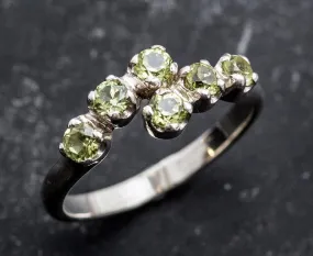 Peridot Ring - Green Dainty Ring - Natural Peridot Ring