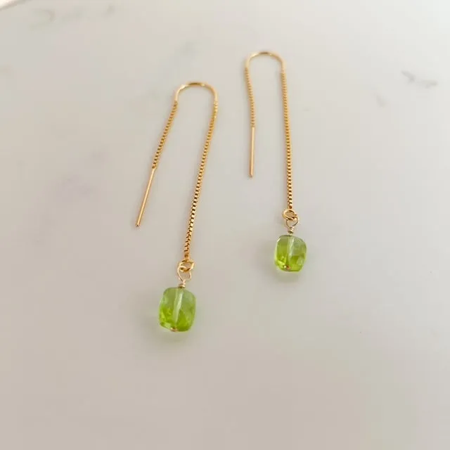 Peridot Threader Earrings