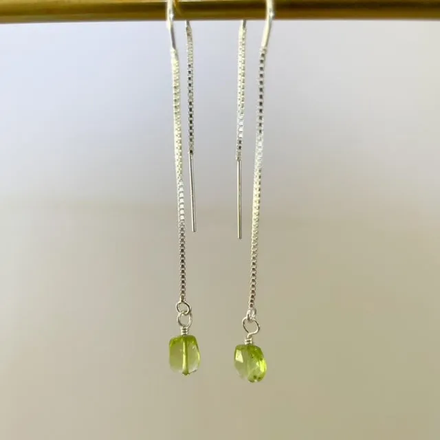 Peridot Threader Earrings