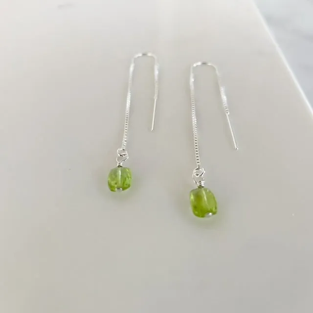 Peridot Threader Earrings