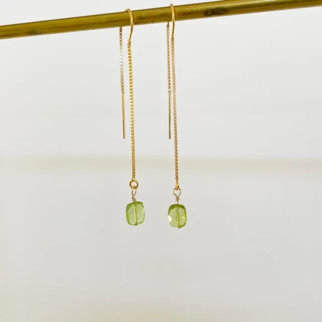 Peridot Threader Earrings