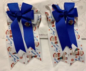 PonyTail Bows- Blue Fa-la-llama