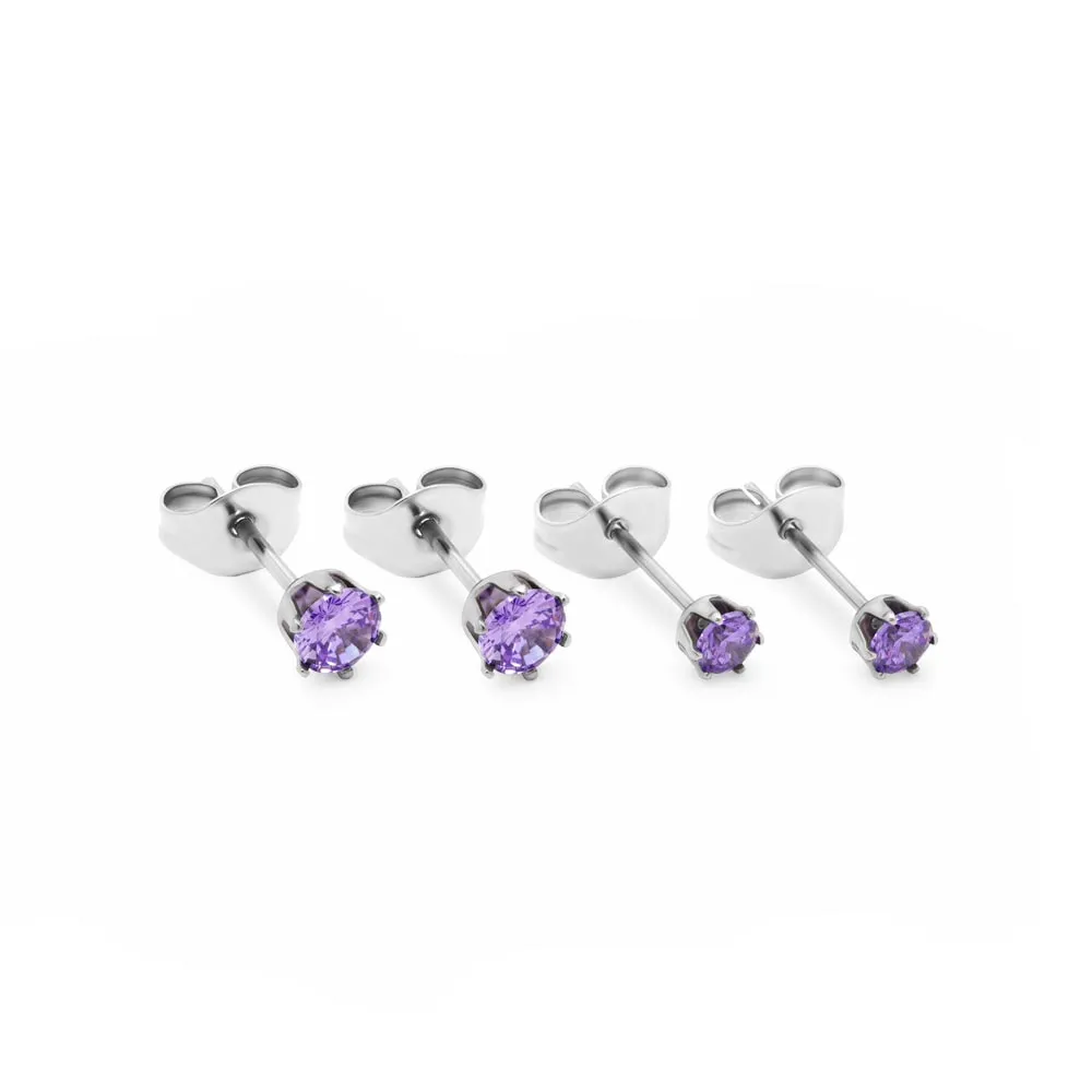Prong Set Jeweled Stud Earrings — Price Per 2