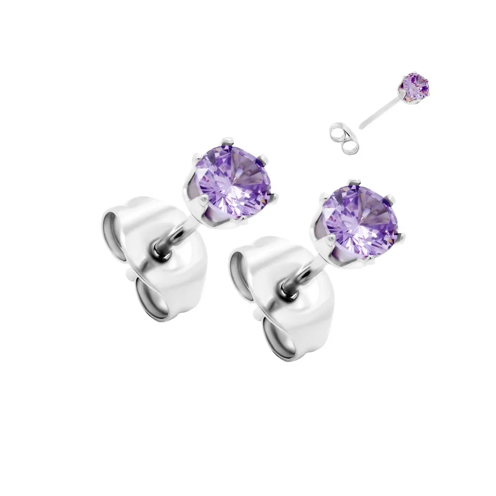 Prong Set Jeweled Stud Earrings — Price Per 2