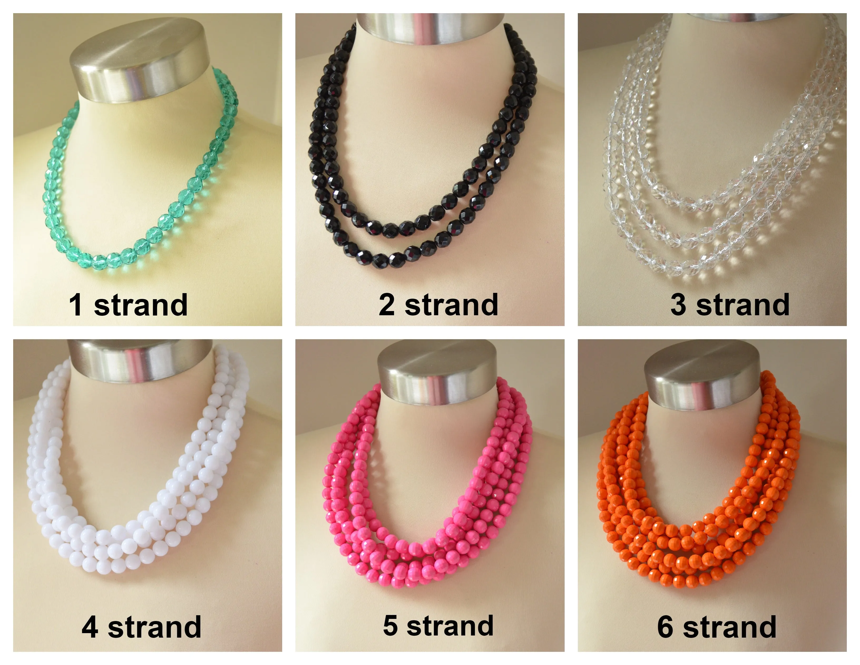 Purple White Beaded Jade Stone Chunky Multi Strand Statement Necklace - Alana