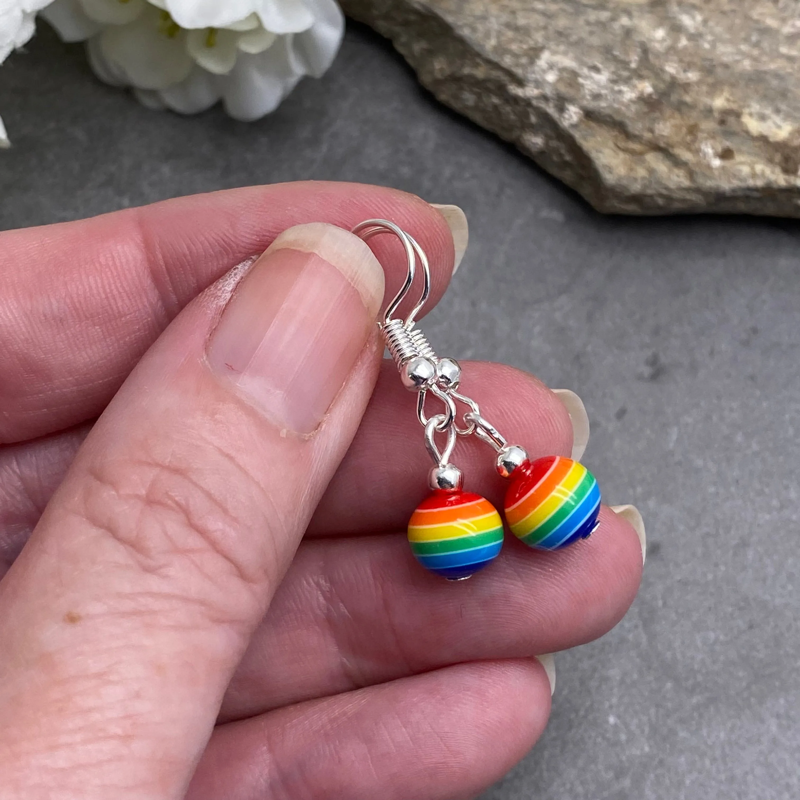 Rainbow Stripe LGBT Pride Earrings