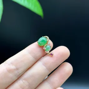 RealJade 18k Rose Gold Genuine Green Jadeite Jade Pendant