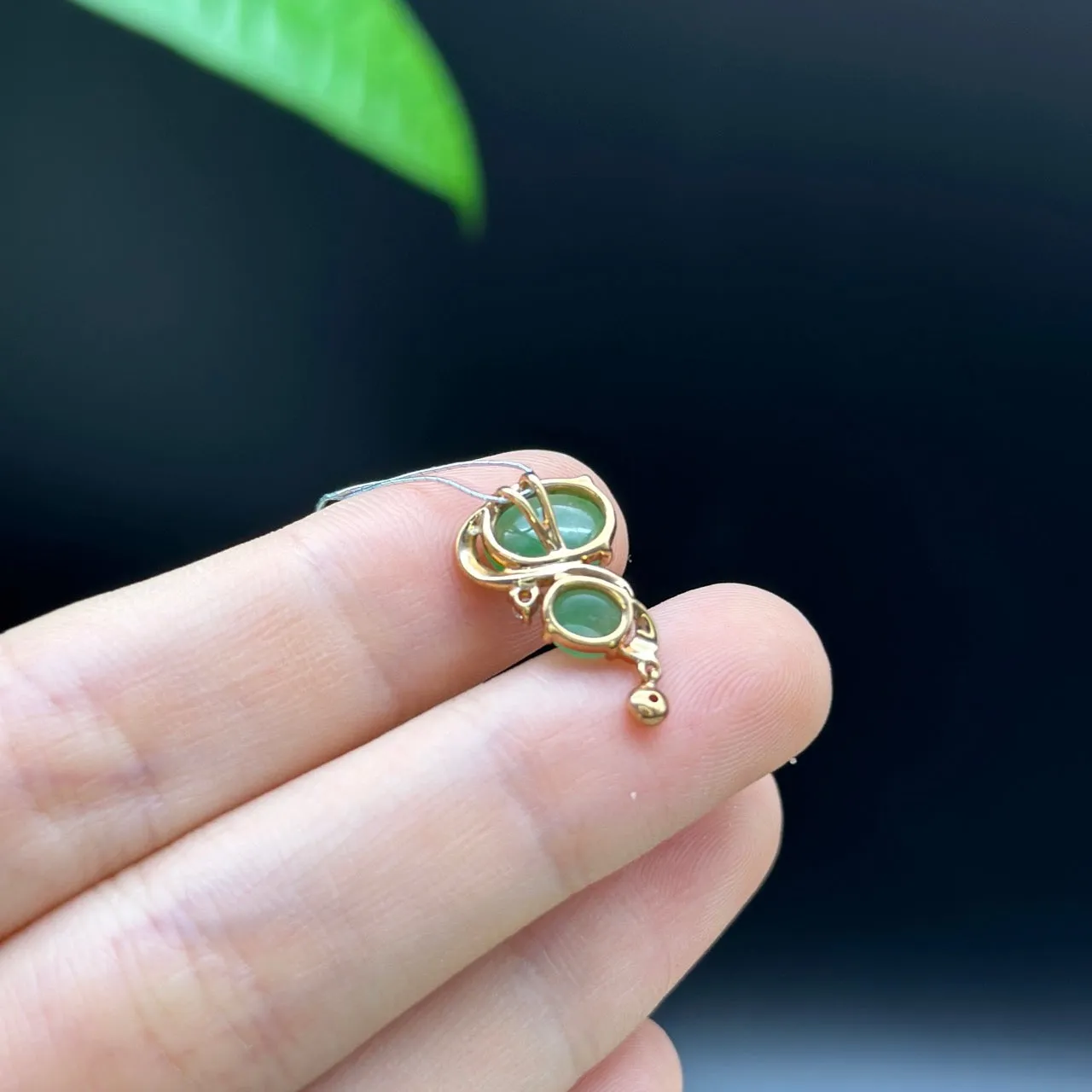 RealJade 18k Rose Gold Genuine Green Jadeite Jade Pendant