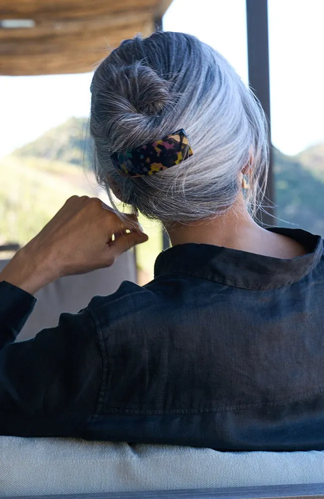 Rectangle Volume Barrette - Rainbow Tokyo