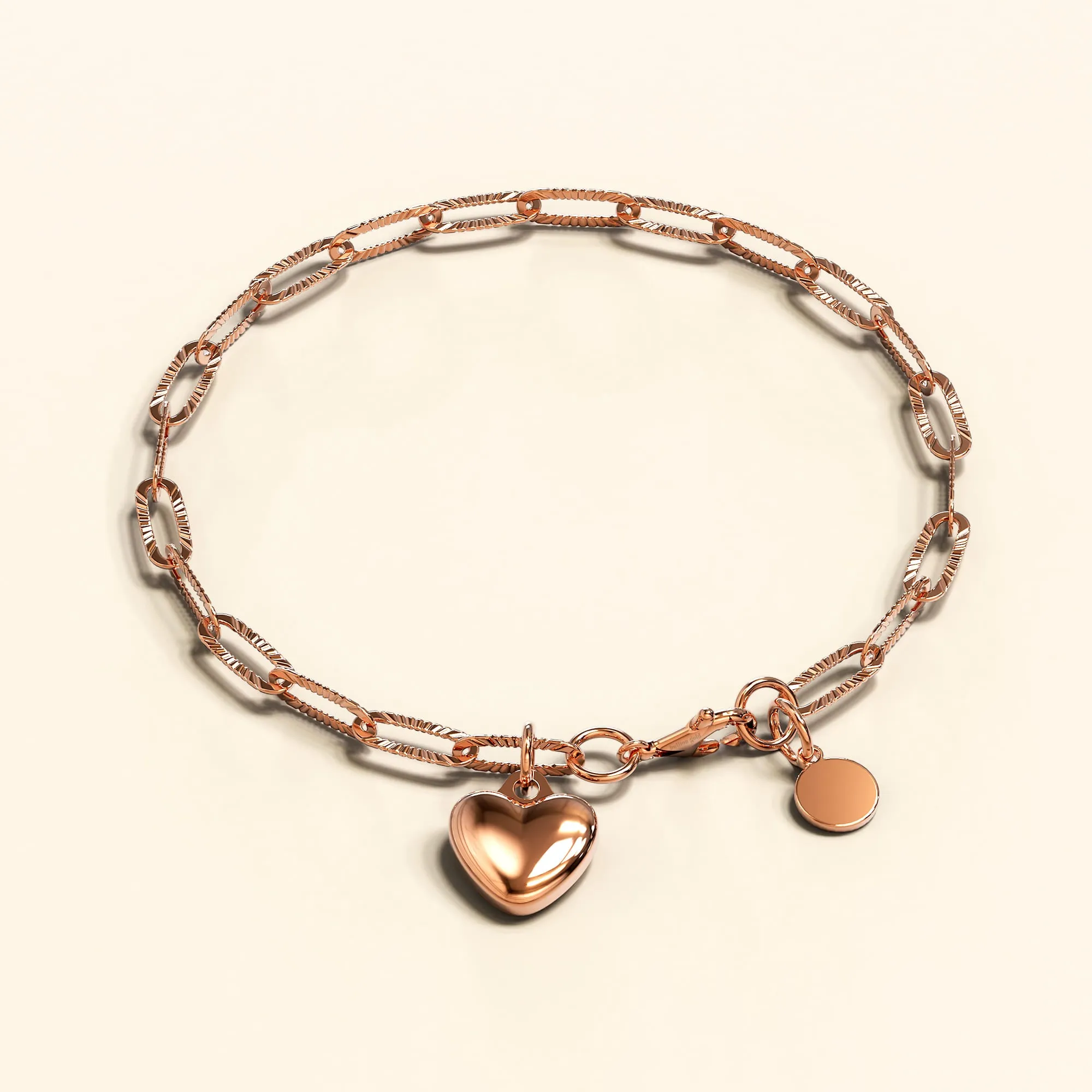 Rogue Heart Rose Gold Stainless Steel Bracelet