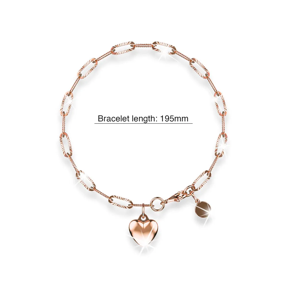 Rogue Heart Rose Gold Stainless Steel Bracelet