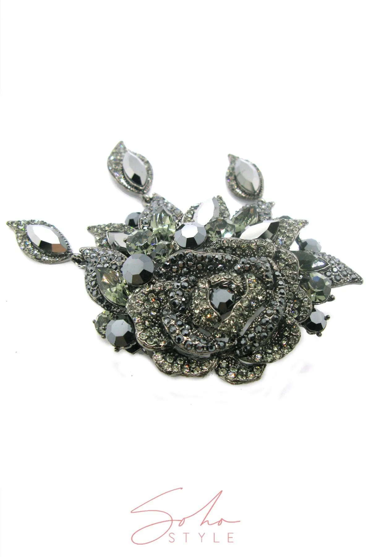 Rosaline Teardrop Crystal Barrette
