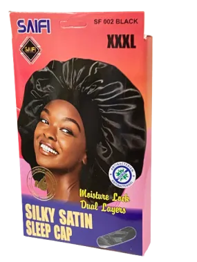 Saifi Silky Satin Sleep Cap XXXL SF 002 Black