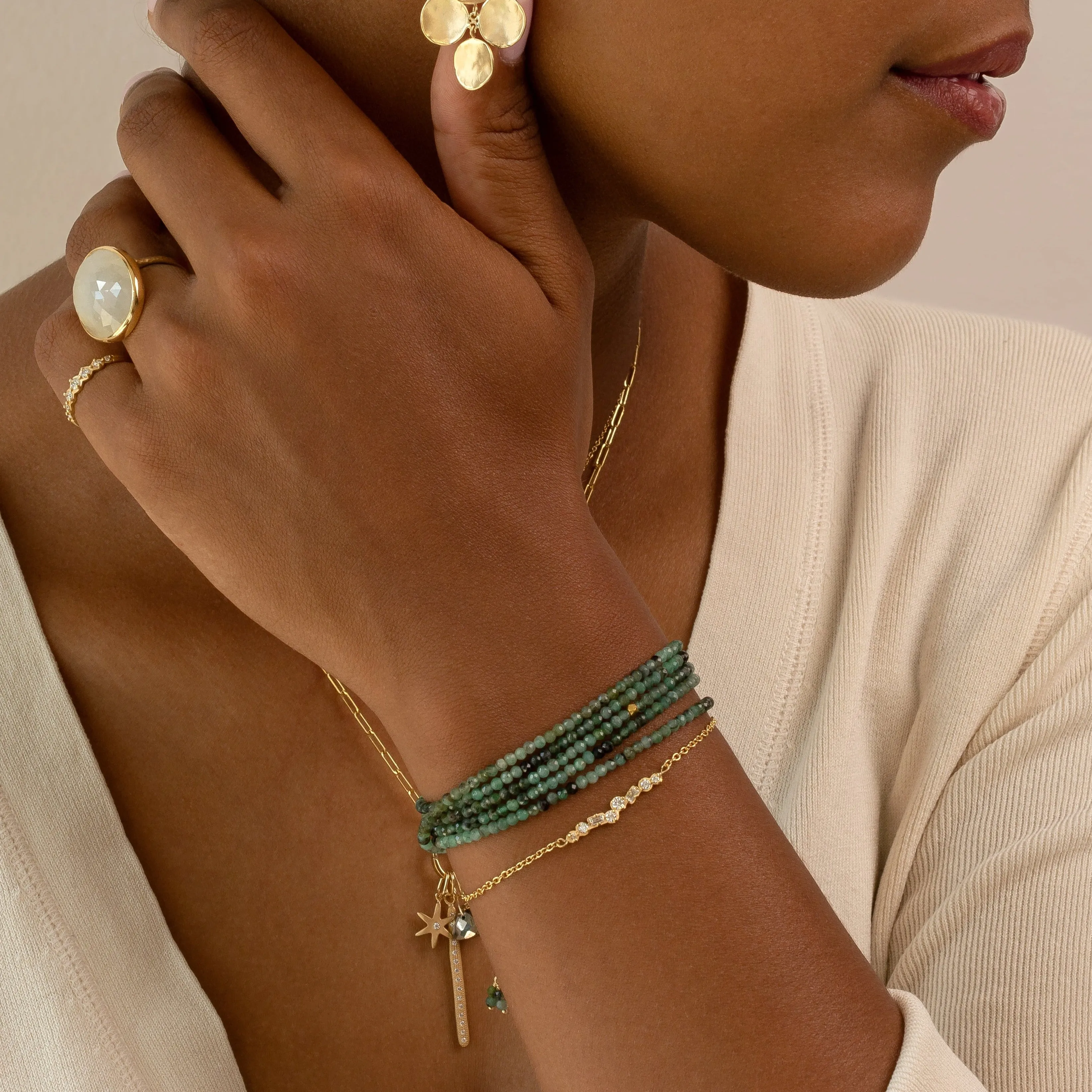Sakota Emerald Wrap Bracelet - Necklace