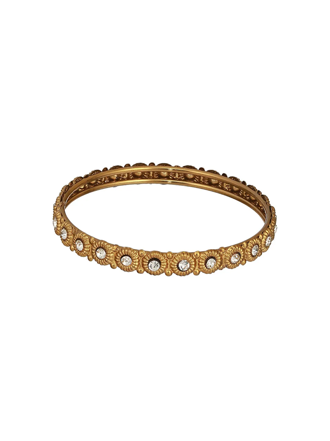 Set Of 4 Gold-Plated Cz-Studded Bangles