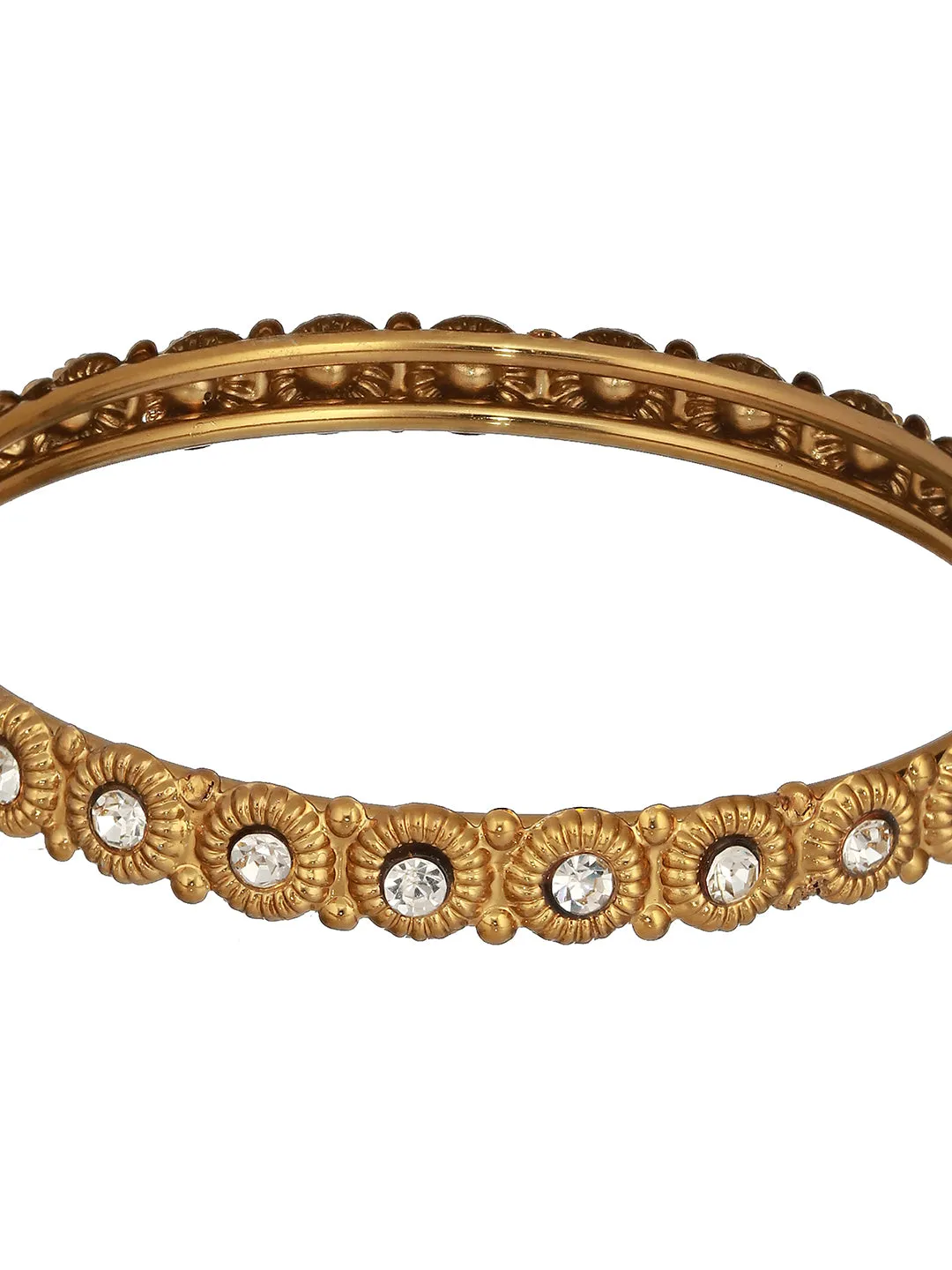 Set Of 4 Gold-Plated Cz-Studded Bangles