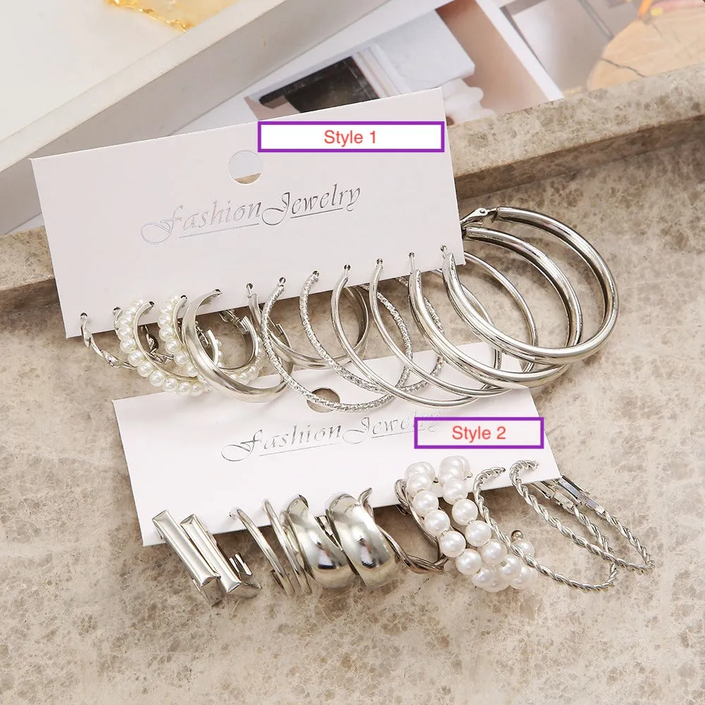 Silver Classic Earring Set