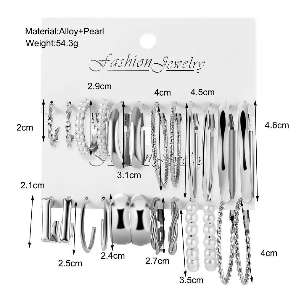 Silver Classic Earring Set