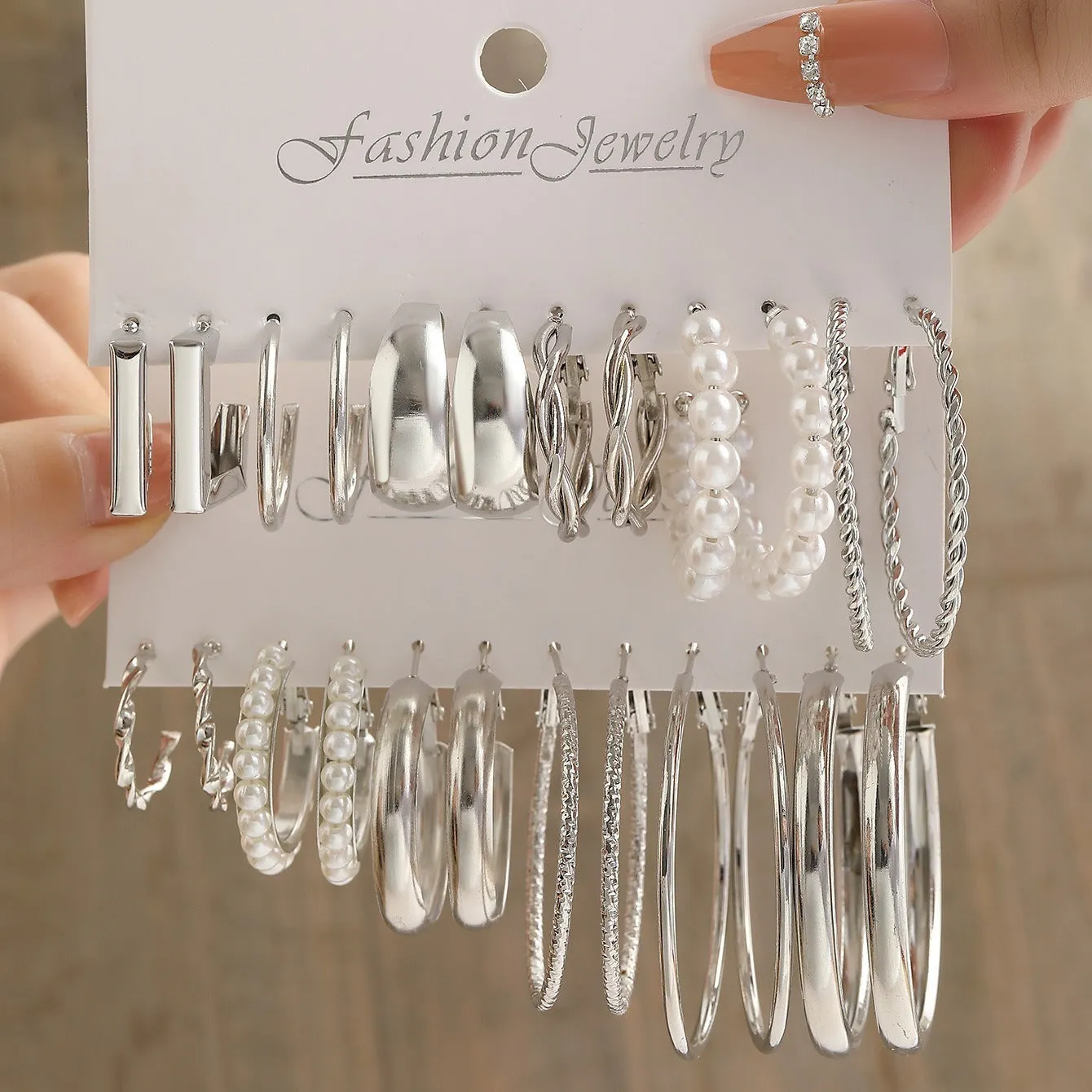 Silver Classic Earring Set