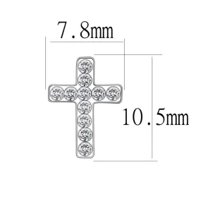 Silver  e-coating Brass Earrings with Top Grade Crystal in Clear for Women Clear Stone Color Style LO4665
