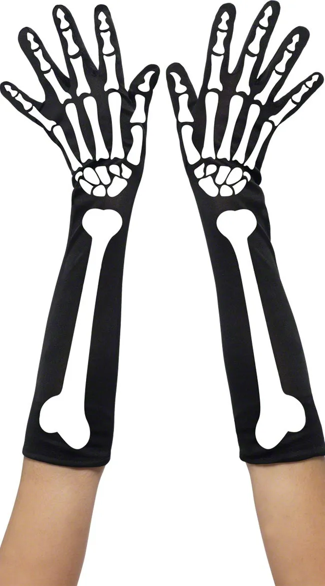 Skeleton Print Gloves