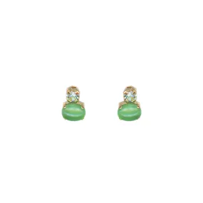 Small Oval and Round Earrings in "Ivy Villa" - Yellow Gold