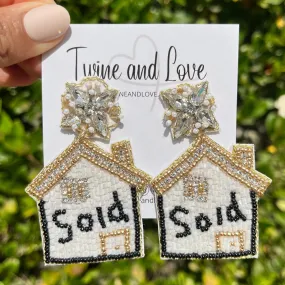 SOLD Realtor Real Estate Beaded Earrings