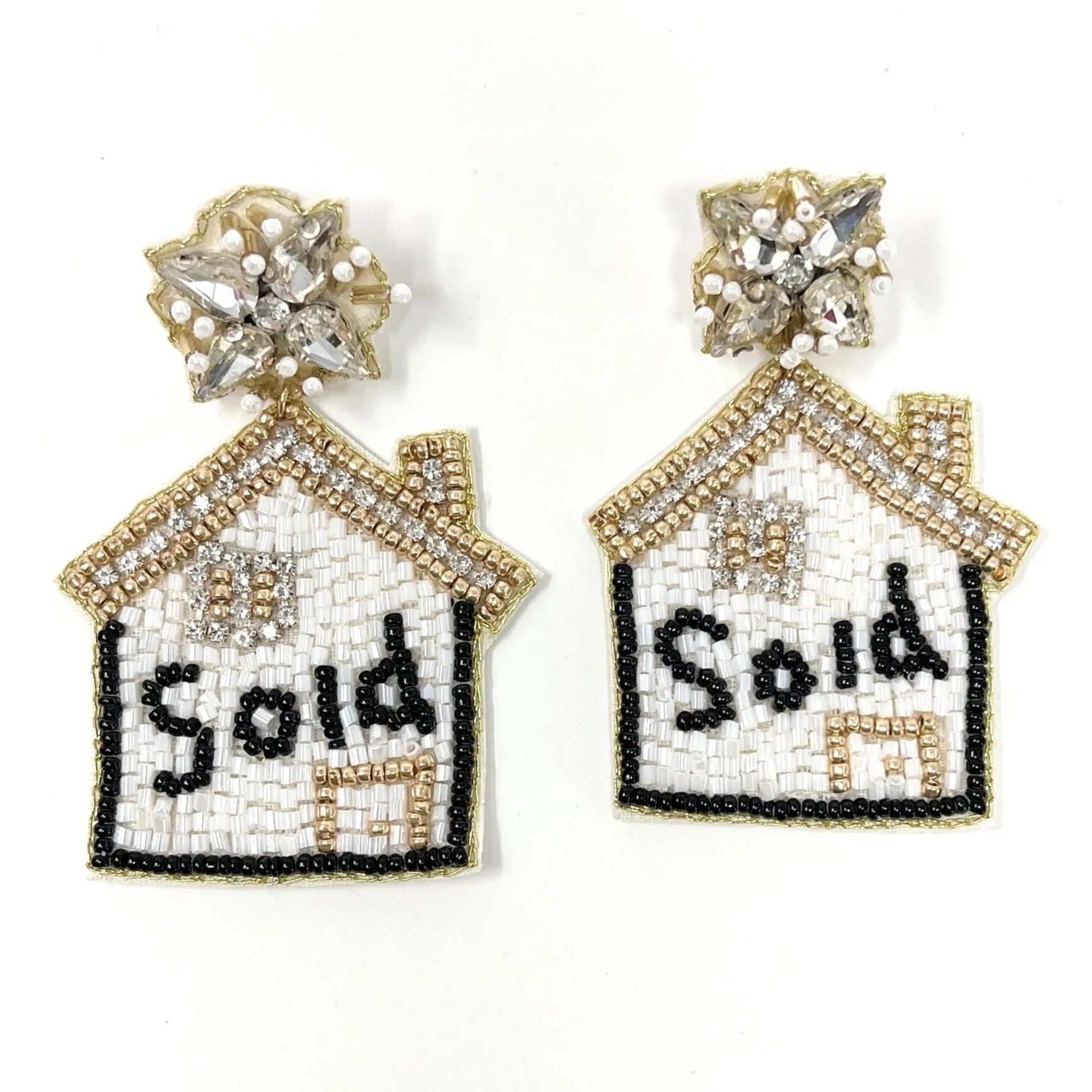 SOLD Realtor Real Estate Beaded Earrings