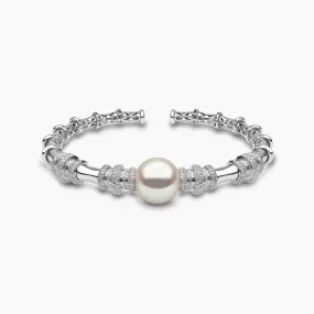Starlight 18K Gold Pearl and Diamond Astral Bangle