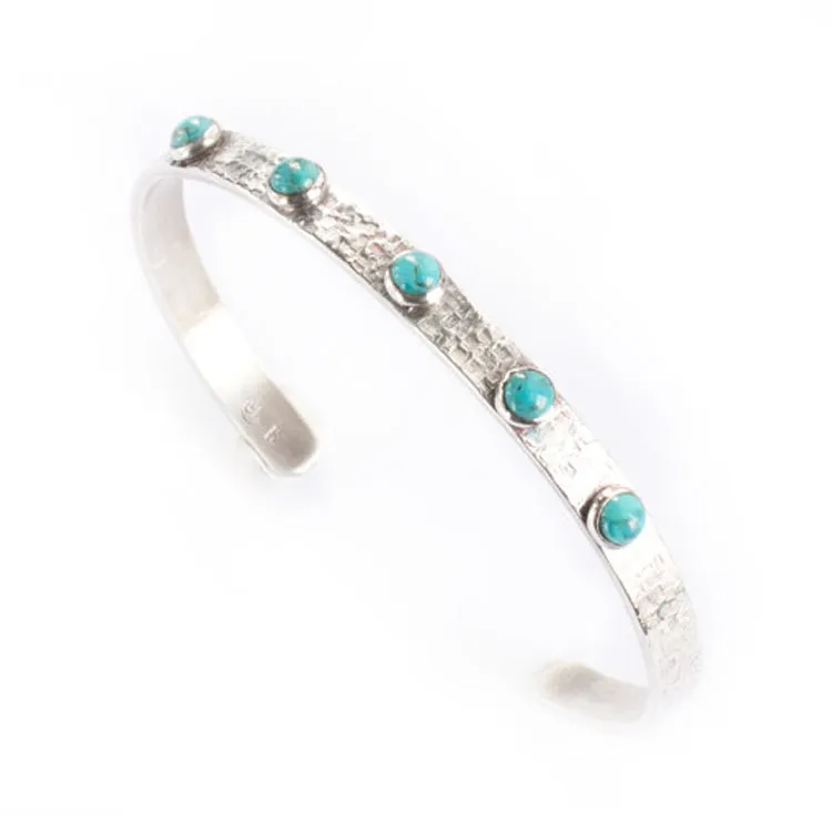 Sterling Silver and Gemstone Cuff Bracelet Customizable