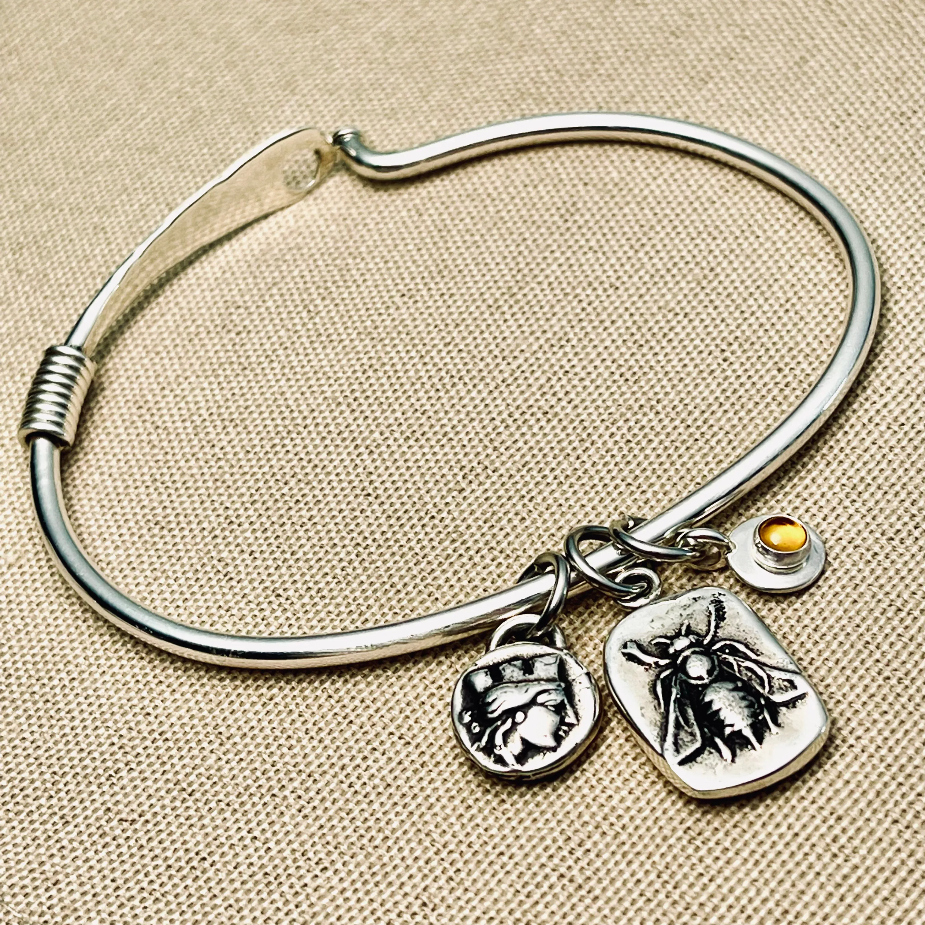 Sterling Silver Bangle Charm Bracelet
