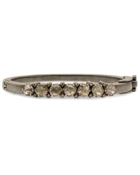 Sterling Silver Front Diamond Bangle Bracelet