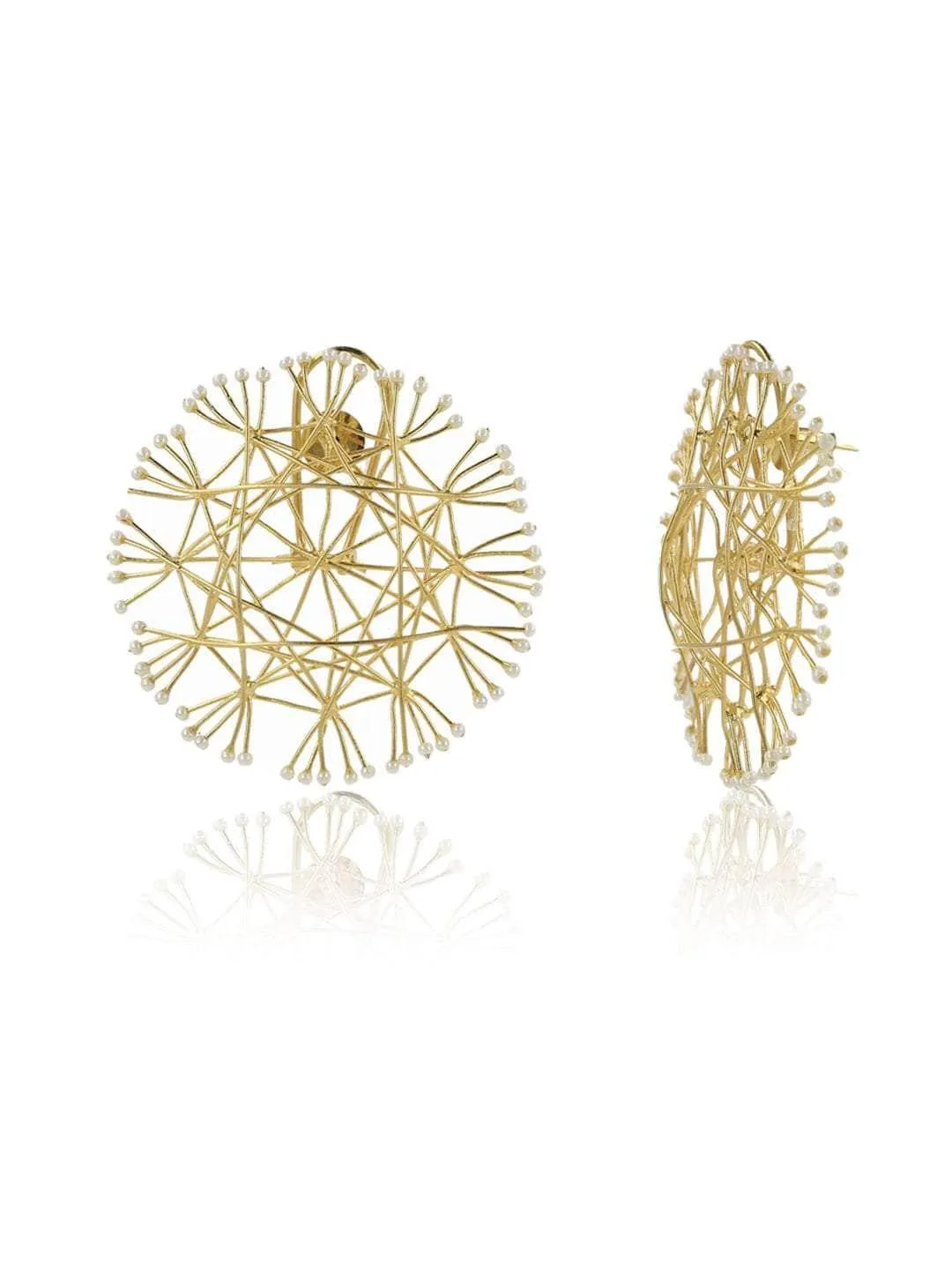 Sunburst Pearl Stud Earring