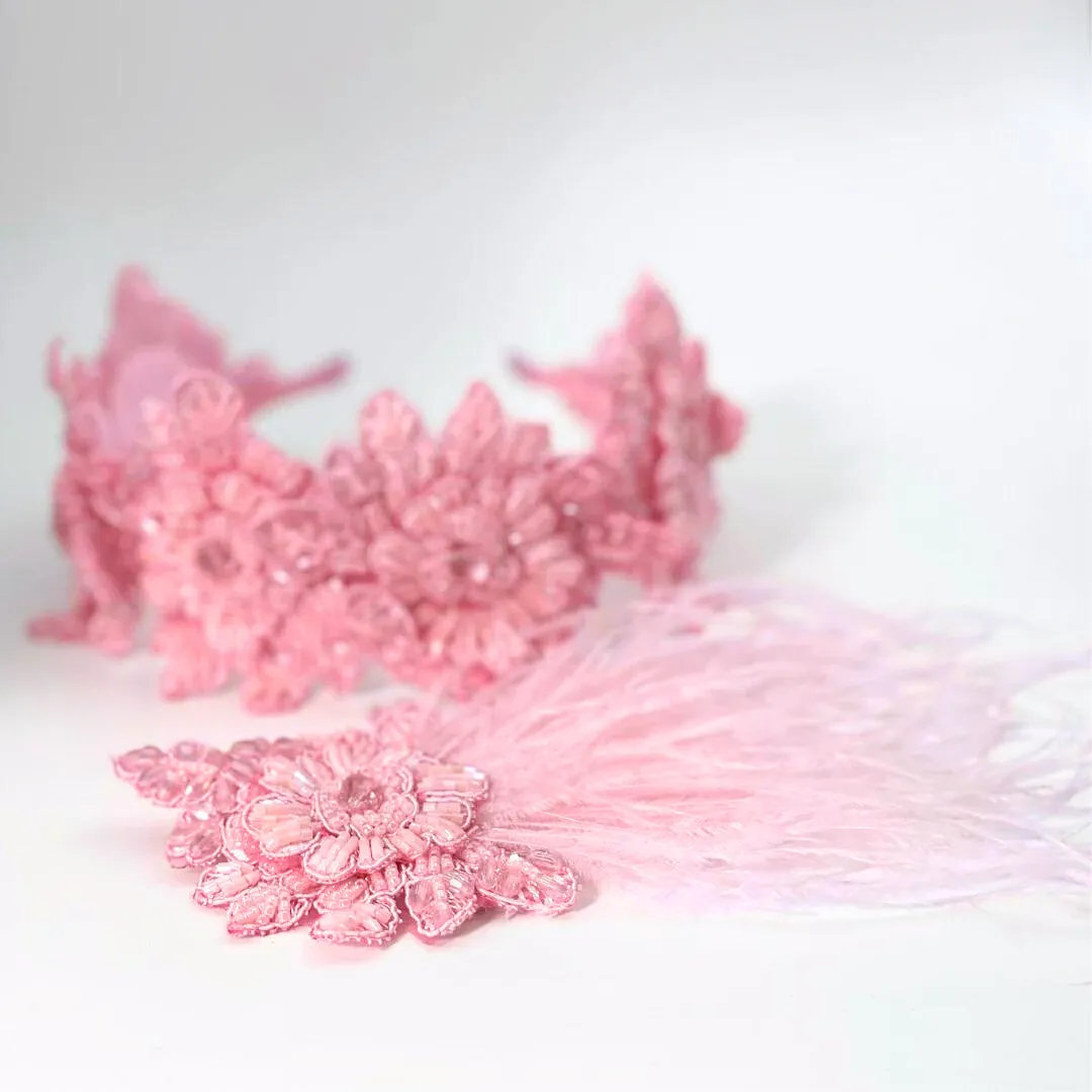 The Lotus Girls Pink Flower Barrette