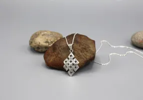 Tibetan Endless Knot Silver Pendant