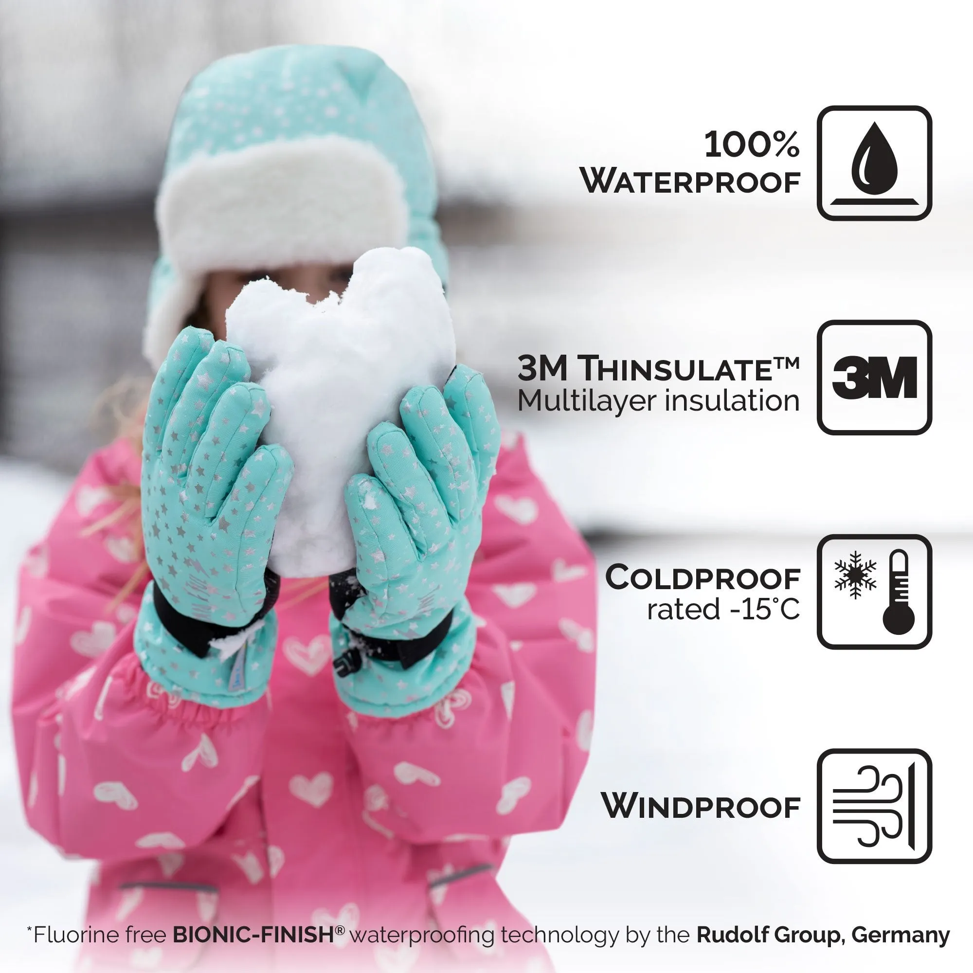 Toasty-Dry Waterproof Snow Glove: Wildberry